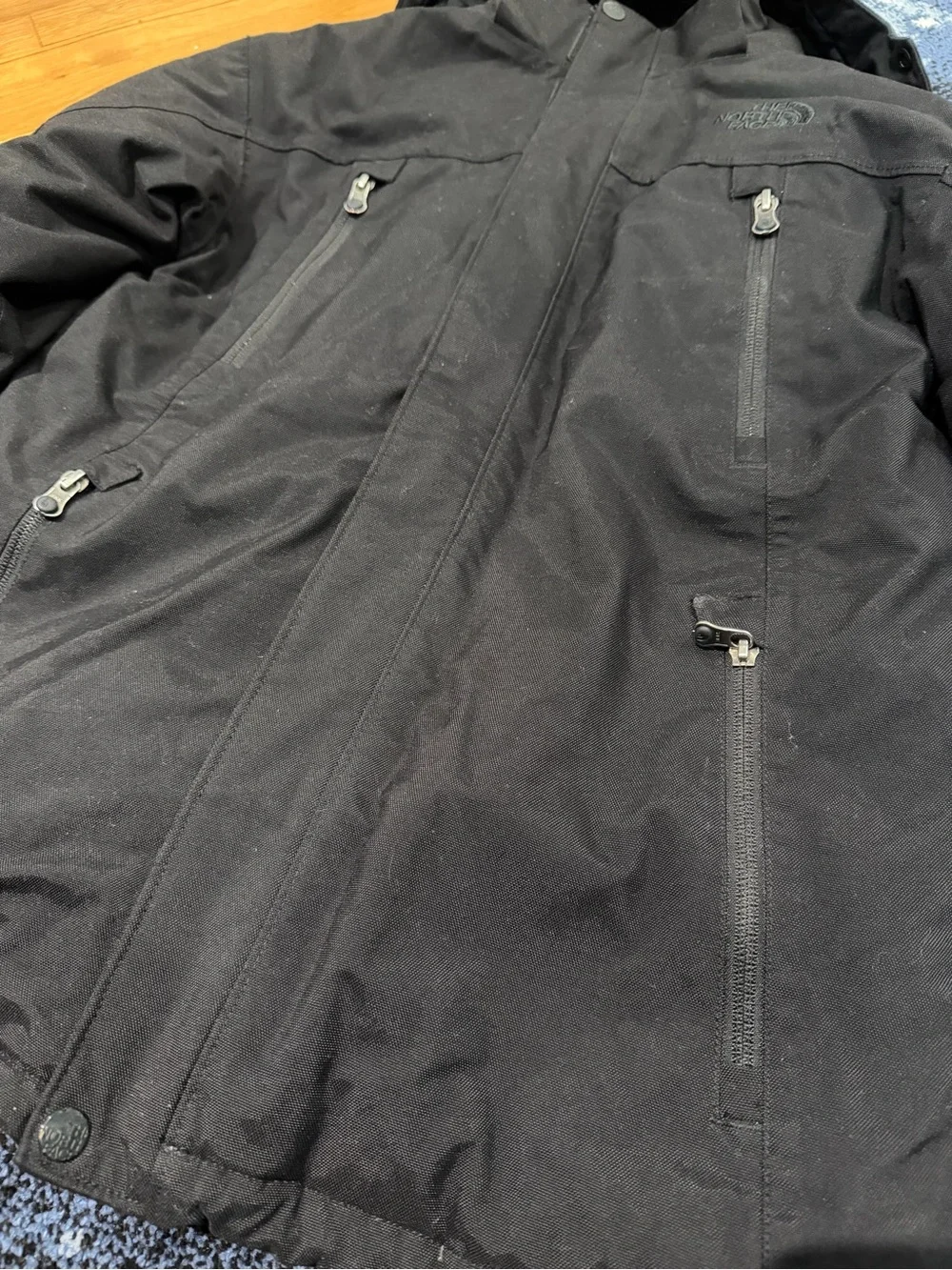 The North Face Kids Black Hooded Puffer Coat